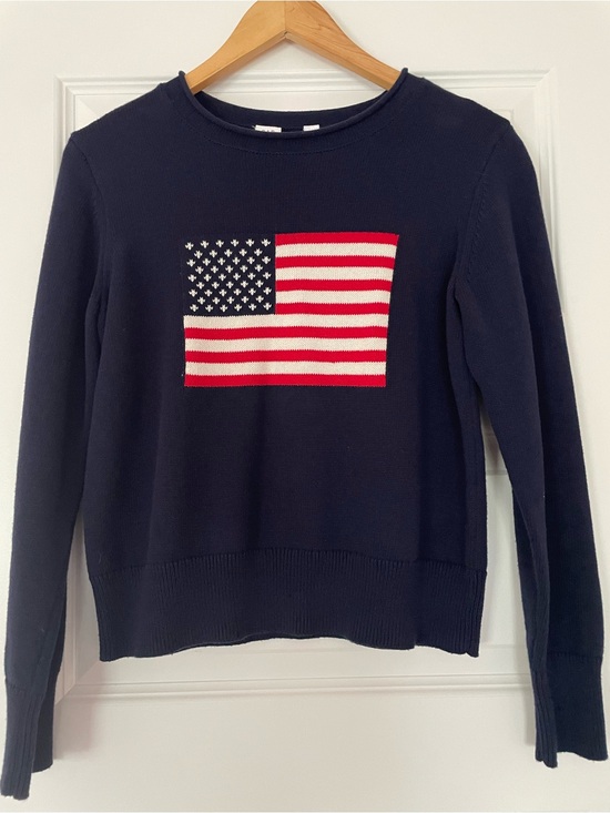 GAP Other - Gap Kids Cotton Rollneck  
Crewneck Navy Sweater with American Flag, XXL
